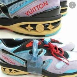 Louis Vuitton Mens trail trainers Purple almost new condition. Comes with Cert